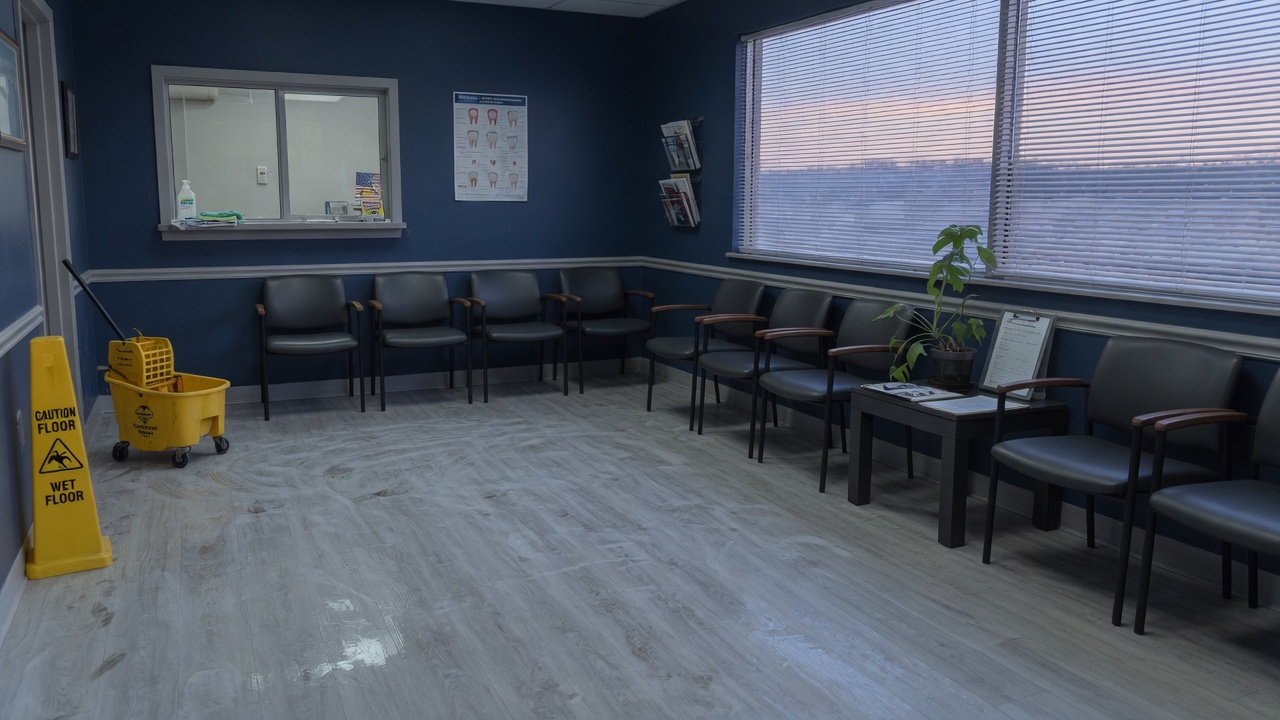 Lake Norman medical waiting room after a documented clean